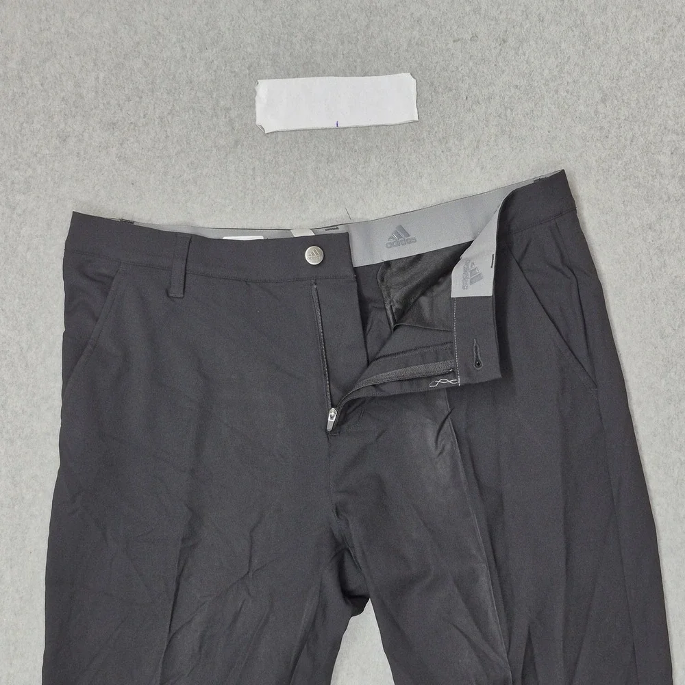 Adidas Men Pants 34X32 Black Dress Pants Golf Pants Logo 29